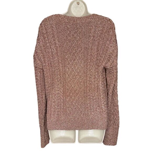 VERONICA BEARD Amalia Pullover V-neck Rose Gold Sweater NWT Size Large - Picture 3 of 7